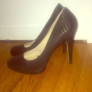 INC Snakeskin Platform Heels